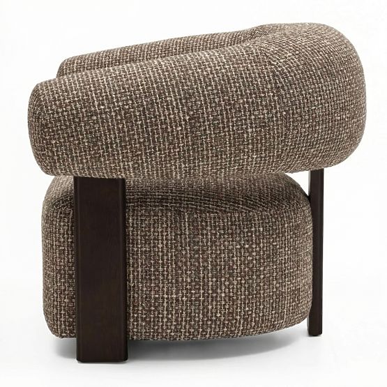 Relaxation Chair Maribel Brown-Cream/Walnut, Rounded Shapes
