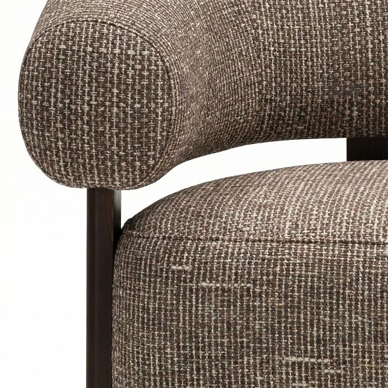 Relaxation Chair Maribel Brown-Cream/Walnut, Rounded Shapes