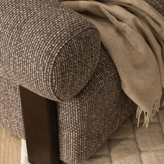 Relaxation Chair Maribel Brown-Cream/Walnut, Rounded Shapes
