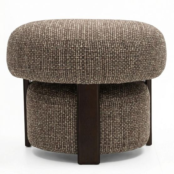 Relaxation Chair Maribel Brown-Cream/Walnut, Rounded Shapes