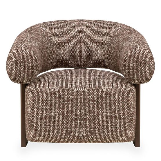 Relaxation Chair Maribel Brown-Cream/Walnut, Rounded Shapes