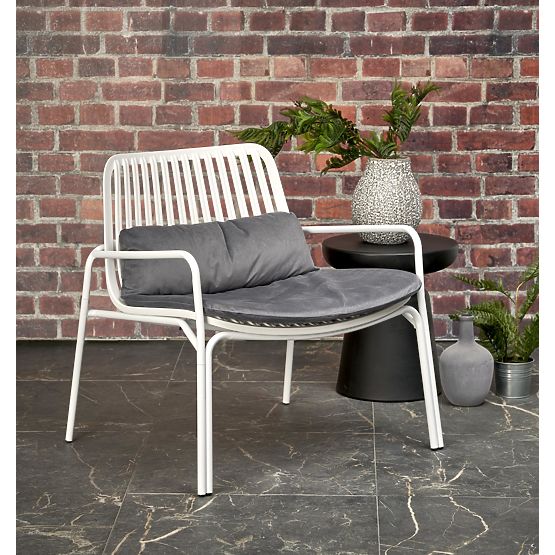 Relaxation Chair MELBY, Frame - White, Upholstery - Gray (2p=6pcs)