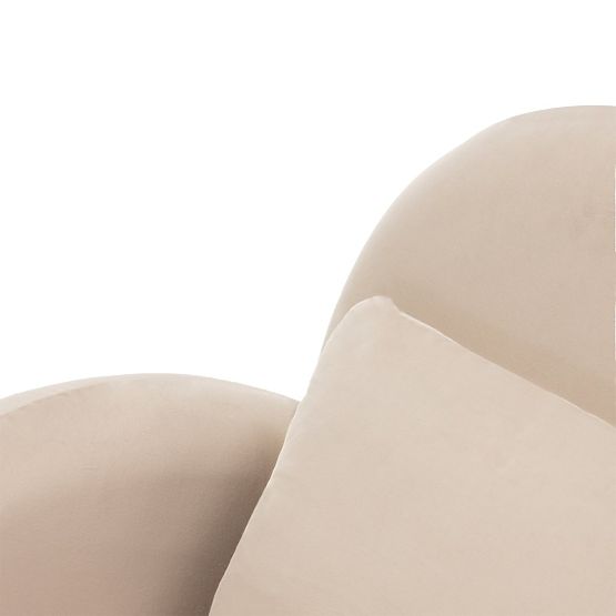 Relaxation Chair Rainbow Light Beige, Velvet, Rounded