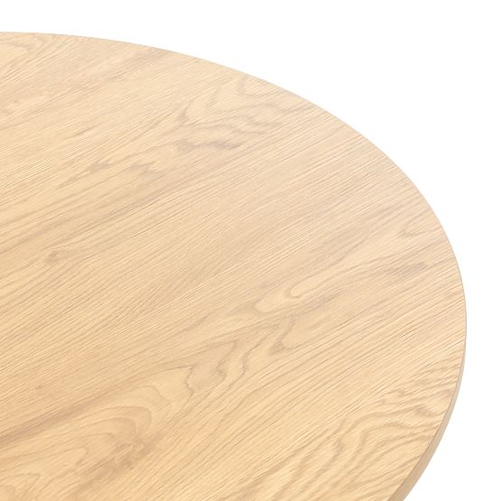 Remigio Coffee Table 80 cm, Round with Slats, Oak