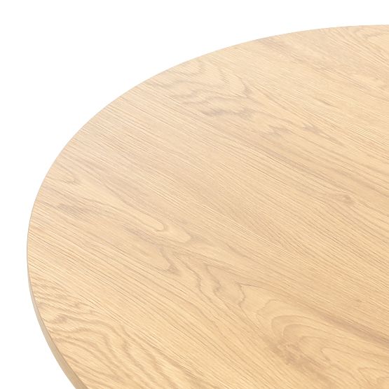 Remigio Coffee Table 80 cm, Round with Slats, Oak