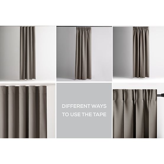 RESTILO BLACKOUT Curtain Beige Color, Tieback, Classic Style, Tape, Blackout Material 140x