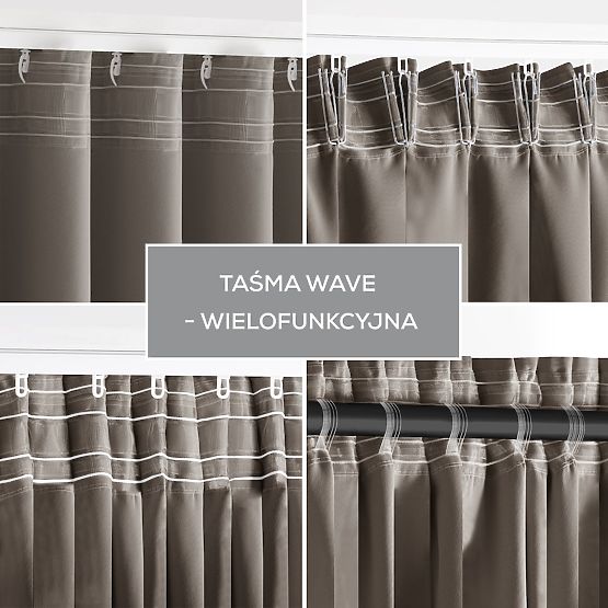 RESTILO BLACKOUT Curtain Beige Color, Tieback, Classic Style, Tape, Blackout Material 140x