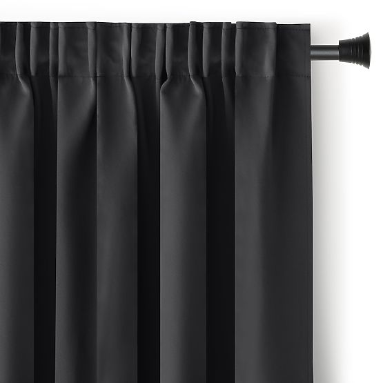 RESTILO BLACKOUT Curtain Black Classic Style Sash Tape Material Blackout 140x245