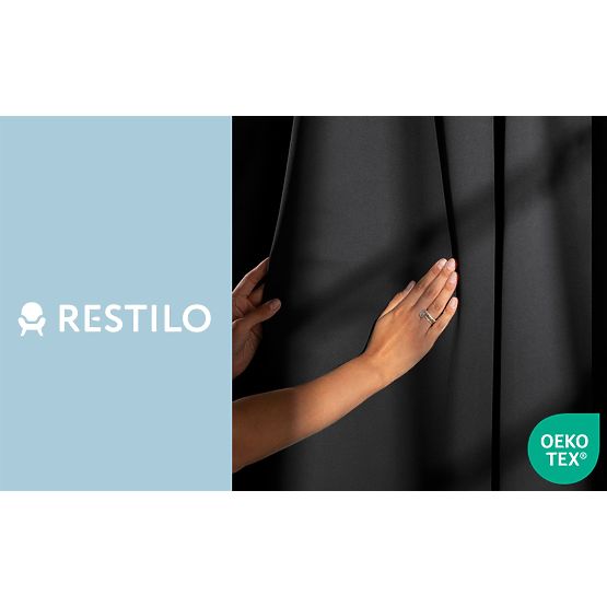 RESTILO BLACKOUT Curtain Black Classic Style Sash Tape Material Blackout 140x245