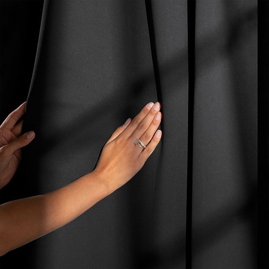 RESTILO BLACKOUT Curtain Black Classic Style Sash Tape Material Blackout 140x245