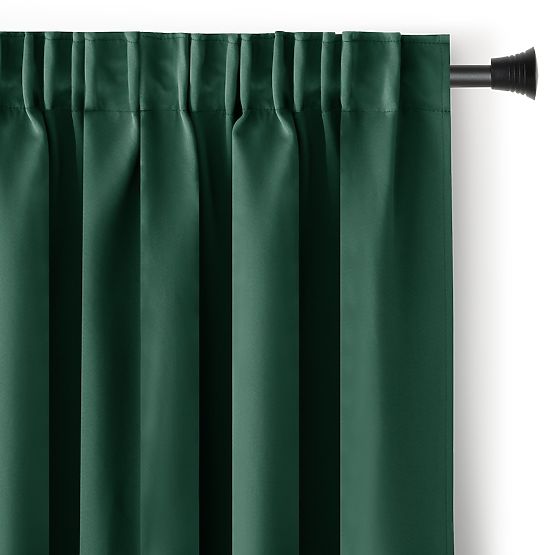 RESTILO BLACKOUT Curtain Bottle Green Color, Classic Style, Multifunctional Tape, Black Material