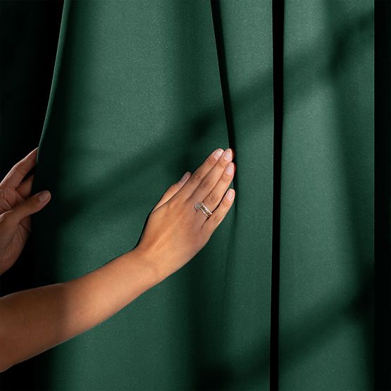 RESTILO BLACKOUT Curtain Bottle Green Color, Classic Style, Multifunctional Tape, Black Material