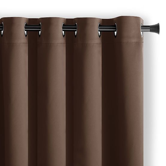 RESTILO BLACKOUT Curtain, Brown Color, Tieback, Classic Style, Silver Eyelets, Material bl