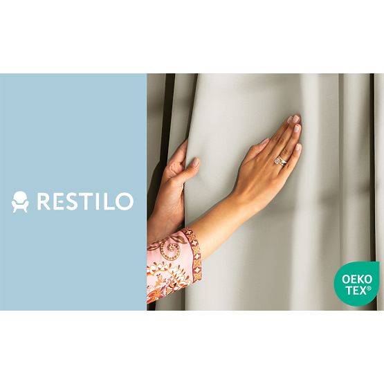 RESTILO BLACKOUT Curtain Cream Color, Classic Style, Silver Eyelets, Material bl
