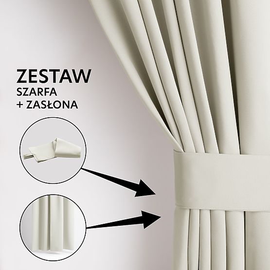 RESTILO BLACKOUT Curtain Cream Color, Classic Style, Silver Eyelets, Material bl