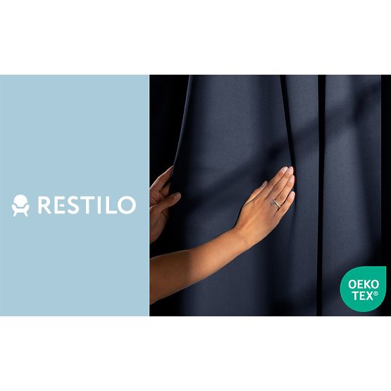 RESTILO BLACKOUT Curtain Indigo Color, Classic Style, Silver Eyelets, Material Bla
