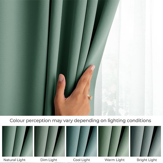 RESTILO BLACKOUT Curtain Mint Color, Classic Style, Silver Eyelets, Material bl