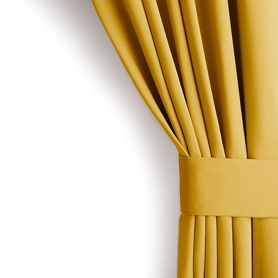 RESTILO BLACKOUT Curtain Mustard Color, Classic Style, Silver Eyelets, Material