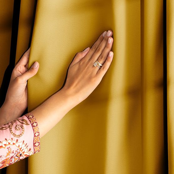 RESTILO BLACKOUT Curtain Mustard Color Classic Style Silver Eyelets Material