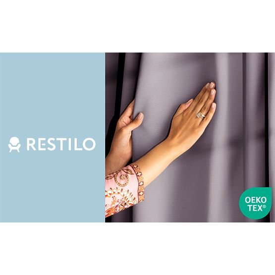 RESTILO BLACKOUT Curtain Powder Pink Tie Classic Style Silver Eyelets Material