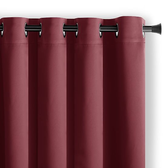RESTILO BLACKOUT Curtain Red Color, Tieback, Classic Style, Silver Eyelets, Material B