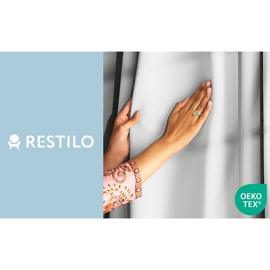 RESTILO BLACKOUT Curtain, White Color, Tieback, Classic Style, Silver Eyelets, Material bl