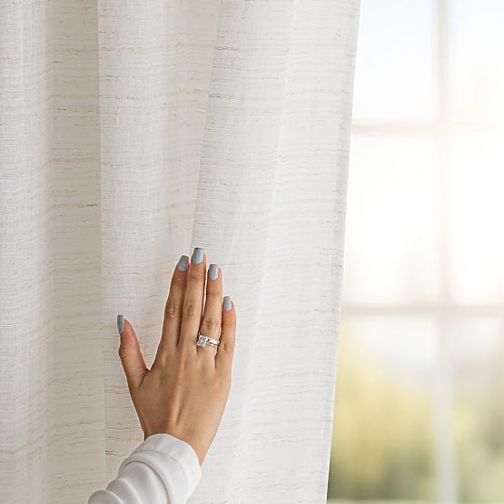 RESTILO Curtain DRIMAR Beige Color Modern Style Material Linen, Microfiber 140x250