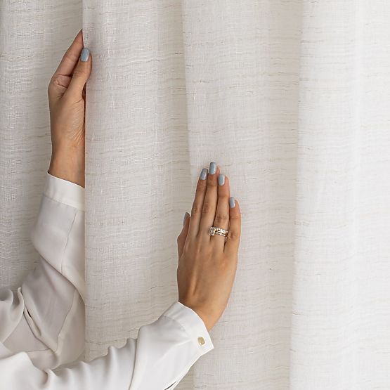 RESTILO Curtain DRIMAR Beige Color Modern Style Silver Eyelets Material Linen, Microfiber 140x250