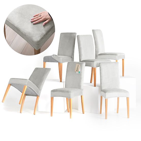 RESTILO SENTO Sofa Cover in Smooth Gray Classic Style