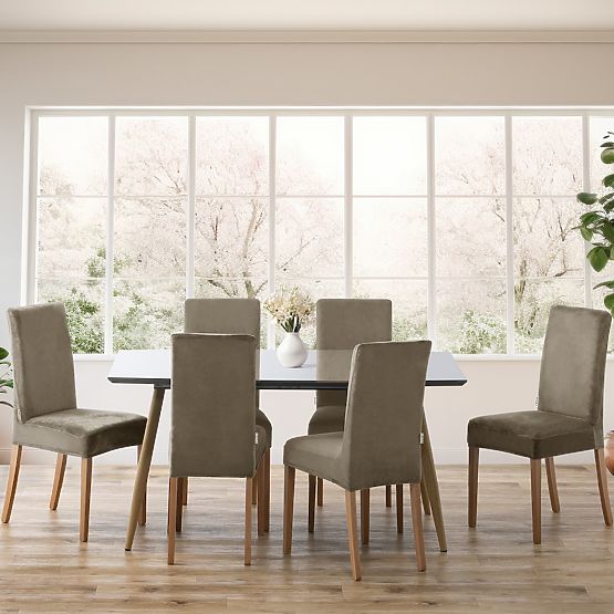 RESTILO Sofa Cover SENTO Beige Smooth Classic Style