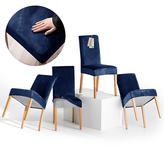 RESTILO Sofa Cover SENTO Color Indigo Smooth Classic Style