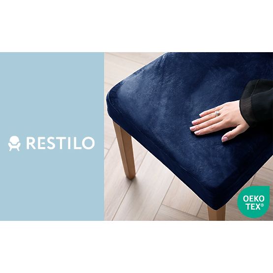RESTILO Sofa Cover SENTO Color Indigo Smooth Classic Style