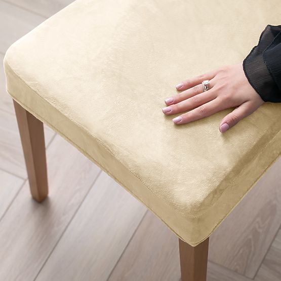 RESTILO Sofa Cover SENTO Color Light Beige Smooth Classic Style