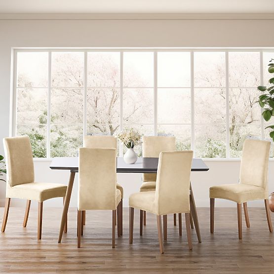 RESTILO Sofa Cover SENTO Color Light Beige Smooth Classic Style