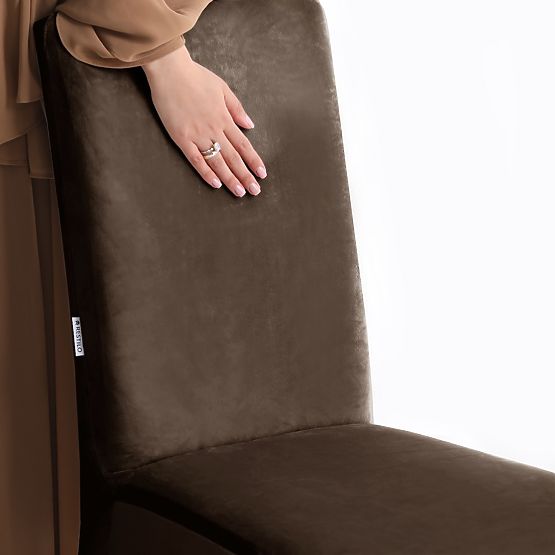 RESTILO Sofa Cover SENTO Dark Brown Smooth Classic Style