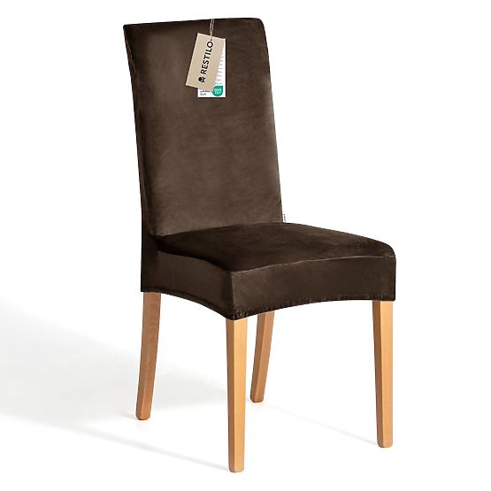 RESTILO Sofa Cover SENTO Dark Brown Smooth Classic Style