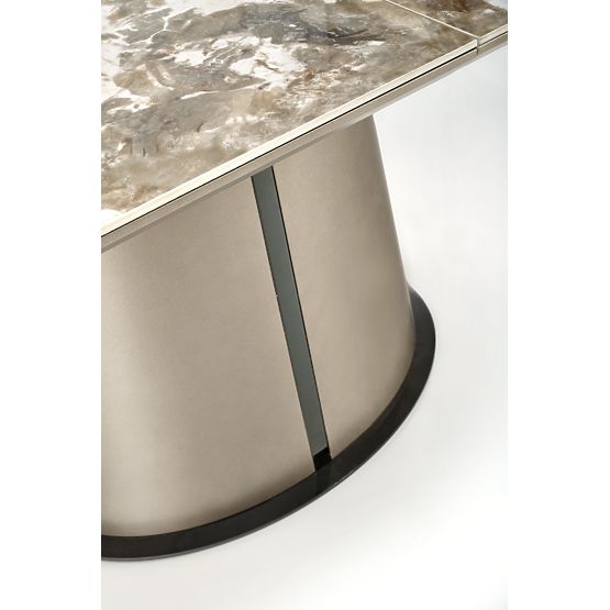 ROBINSON extendable table, beige marble / cappuccino / black