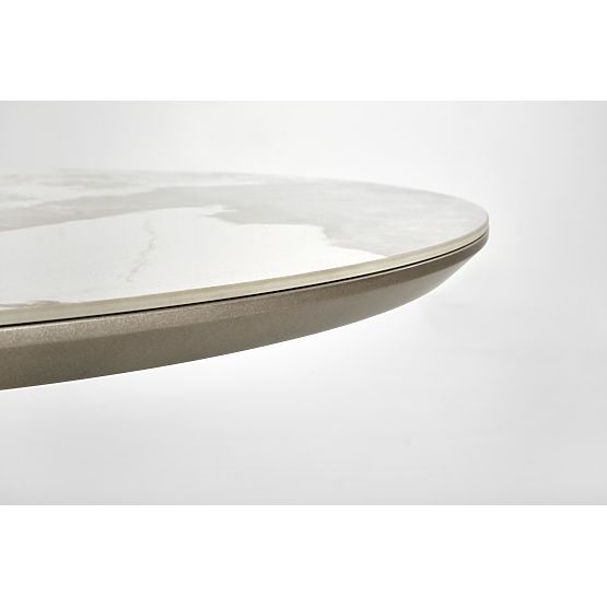 ROBINSON extendable table, beige marble / cappuccino / black