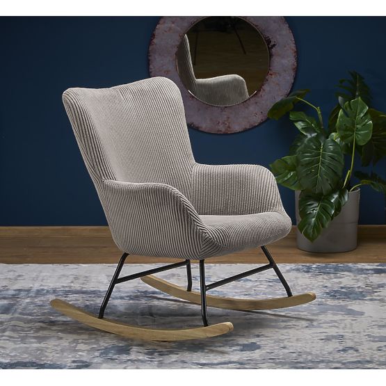 Rocking chair BELMIRO - gray corduroy