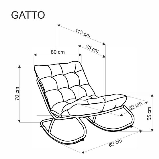 Rocking chair GATTO - gray