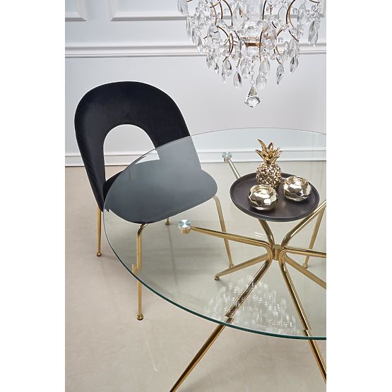 RONDO Table, Top - Clear, Legs - Gold