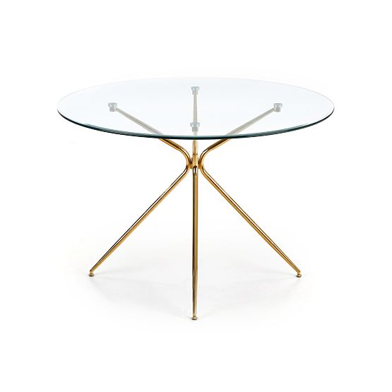 RONDO Table, Top - Clear, Legs - Gold