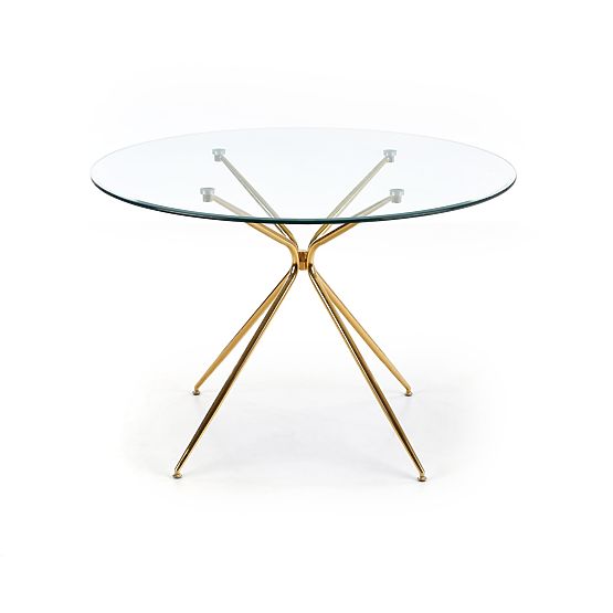 RONDO Table, Top - Clear, Legs - Gold