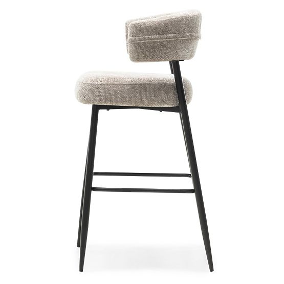 Rosario Bar Stool Beige/Black Legs