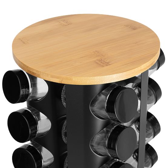 Rotating Spice Rack ROMERO 16 Jars + 72 Stickers