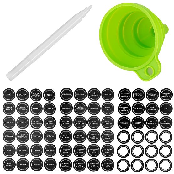 Rotating Spice Rack ROMERO 16 Jars + 72 Stickers