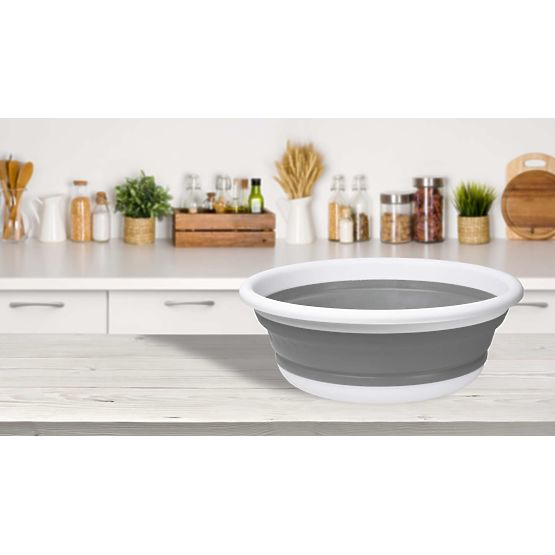 Round Bowl 37 cm White-Grey ELBA COMPACT 9 Liters