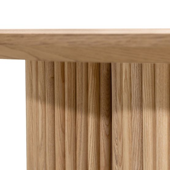 Round Coffee Table Vesby 100 cm, Natural Oak, Ash, Slats