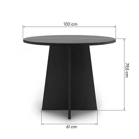 Round Dining Table Merlo 100 cm, Black