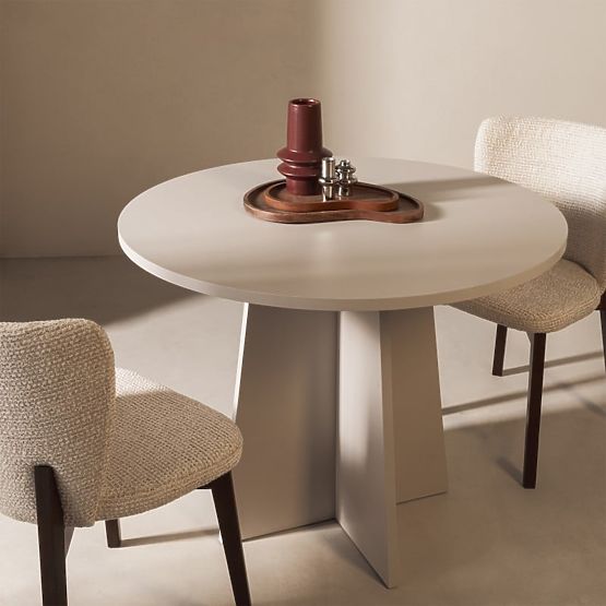 Round Dining Table Merlo 100 cm, Cashmere